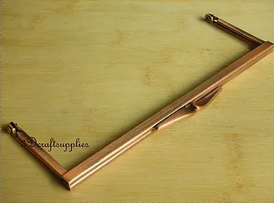 Металлическая рамка для кошелька клей на застежке зажим красный анти медь 7