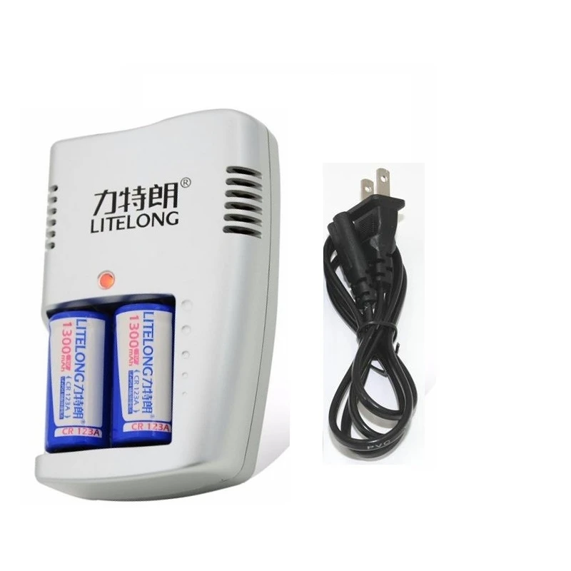 LITELONG 1300 мач CR123A LiFePo4 перезаряжаемая батарея + 2 слота интеллектуальное умное