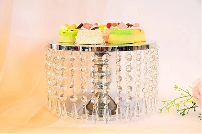 

30cm*18cm Silver Plated Senior Cake Pan Crystal Fall Cake Stand Crystal Mirror Cake Plate wedding cake stand Party Supplies