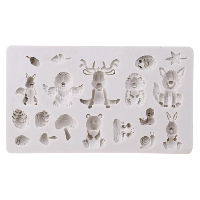 1 шт. лесная силиконовая формочка в виде животного Sugarcraft Fondant Mold инструменты для