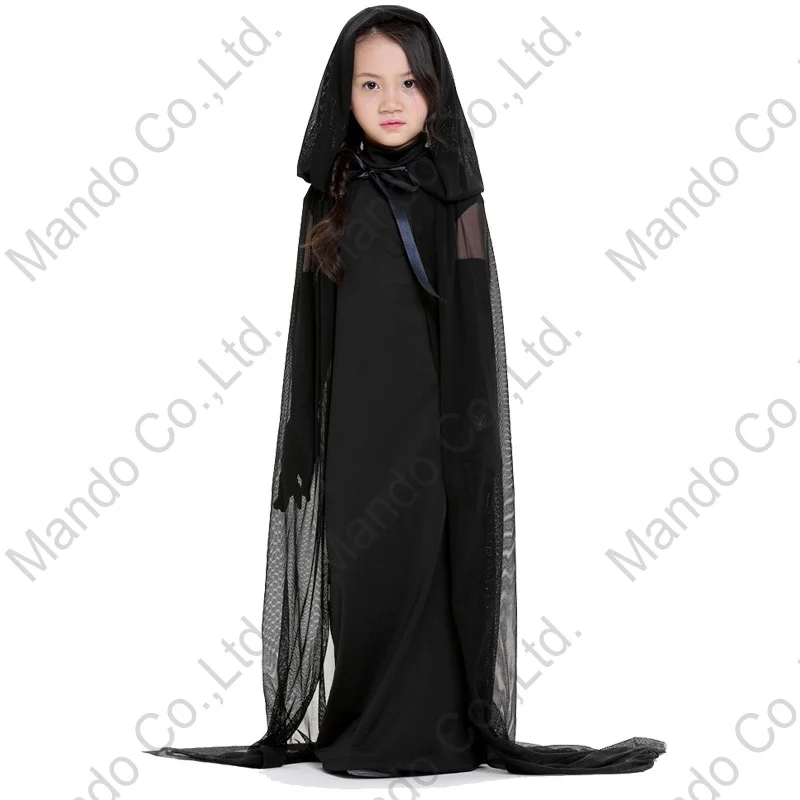 

Girls Black witch Cosplay Costume Black Spider Vampire halloween Fancy Dress