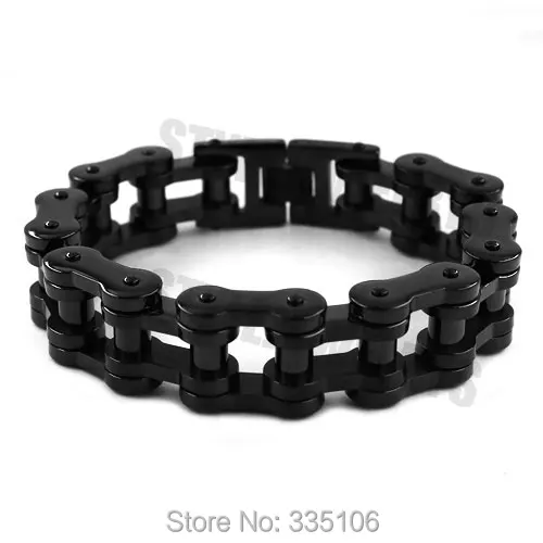 Большой и тяжелый Байкерский Браслет Черного серебряного цвета ювелирные