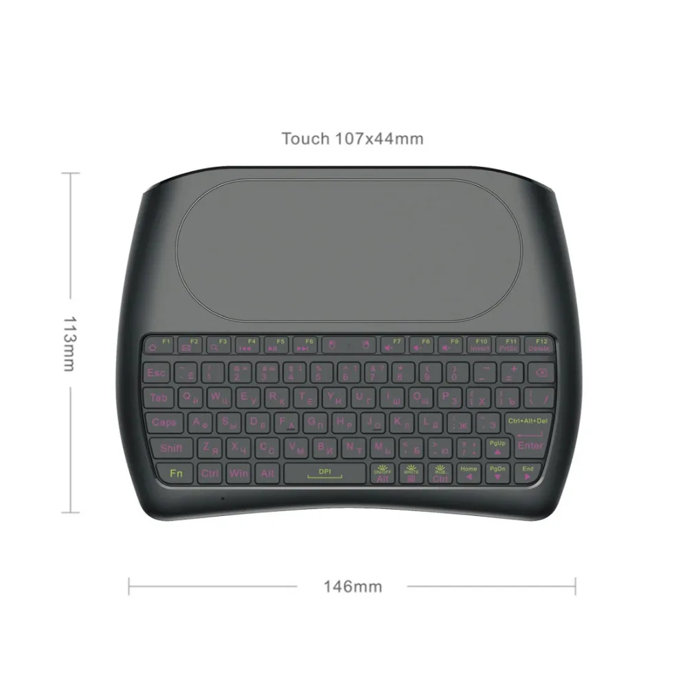 L8STAR D8 Pro Plus Русская мини клавиатура 2 4G Беспроводная Летающая воздушная мышь с сенсорной панелью подсветкой