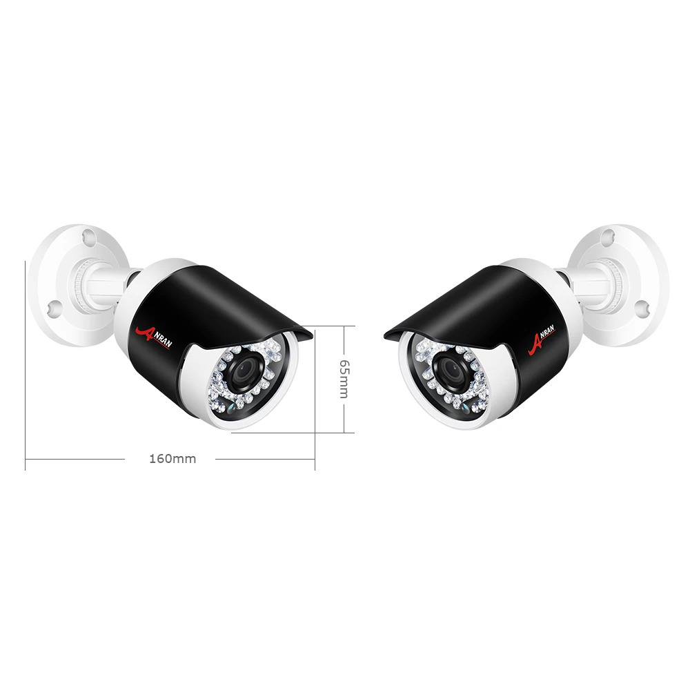 Цилиндрическая ip камера ANRAN 5 МП POE ONVIF HD H.265 водонепроницаемая с ночным видением P2P