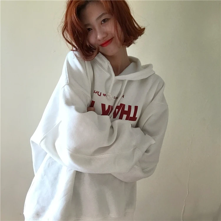Мода Moletom 2018 осенняя Женская толстовка корейский стиль Ulzzang Harajuku с буквенным