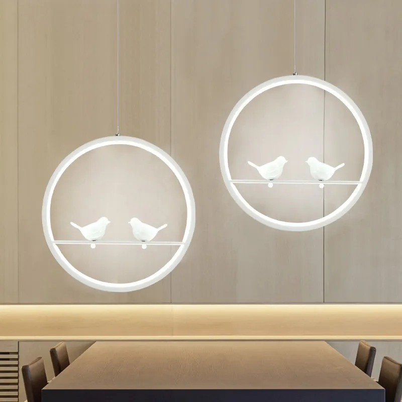 Современный Креативный светодиодный светильник в виде птицы подвесной для