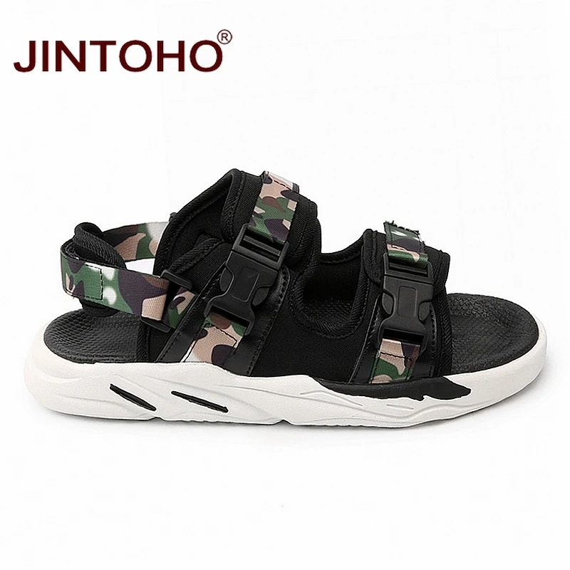 JINTOHO мужские кожаные сандалии дешевые пляжные повседневная обувь лето
