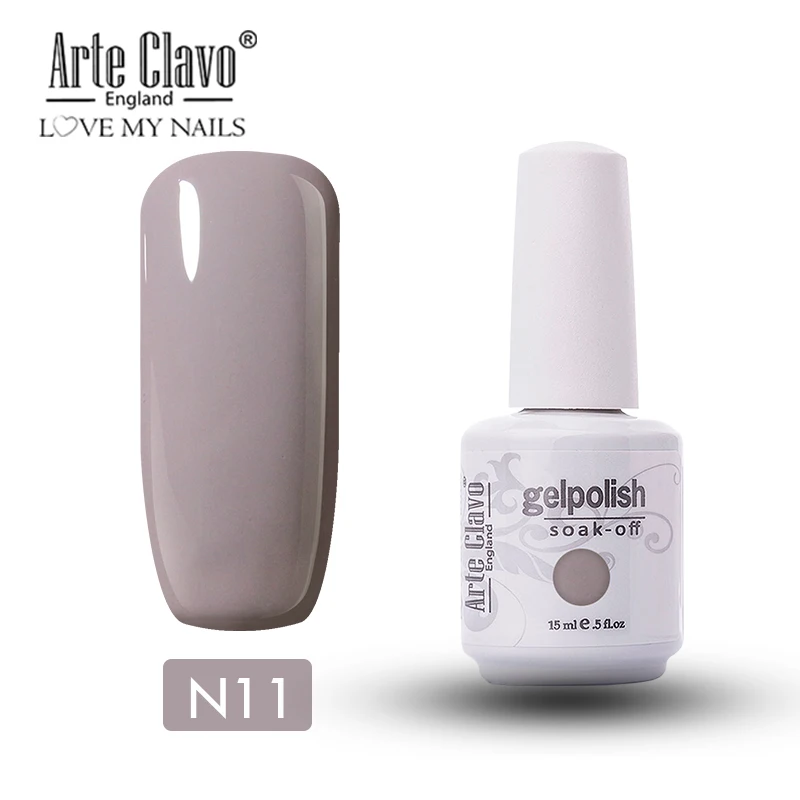 N11 Arte Clavo Гель-лак для ногтей 15 мл зеленая серия гель uv Vernis Гибридный гель лак для маникюра дизайн ногтей Белый Гель-лак замачиваемый - Цвет: N11