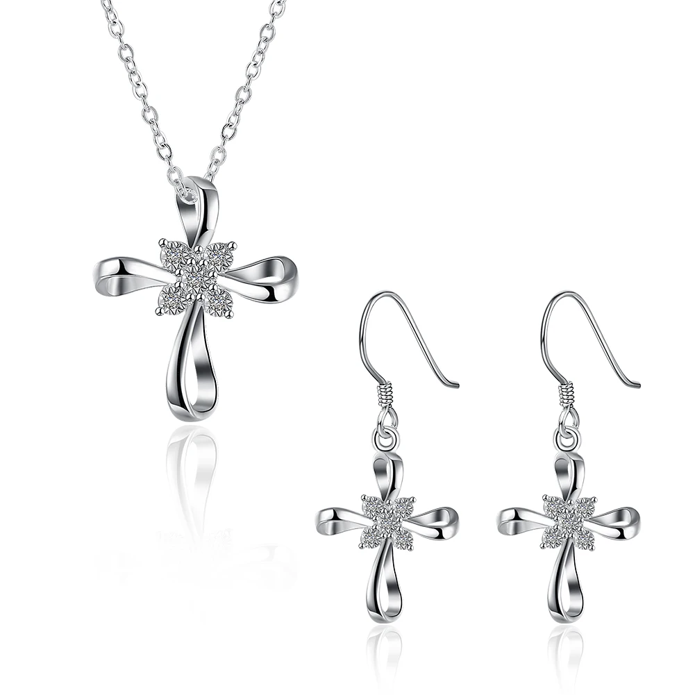 Модные посеребренные комплекты украшений для женщин ручной работы Ensemble de bijoux