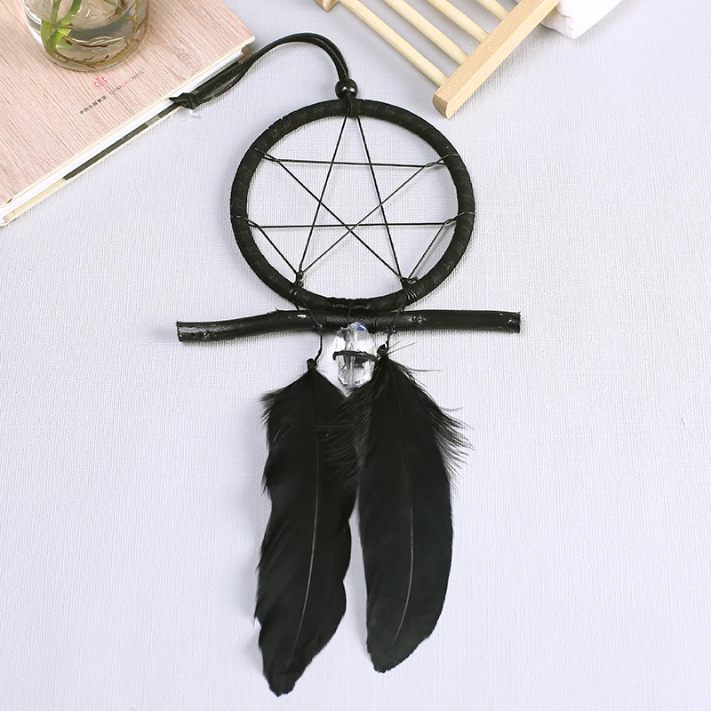 

Черный Ловец снов обручи домашний декор автомобиля кулон индийский Ловец снов ремесло Хранитель снов ручной работы геометрический 1 шт 11*40 ...