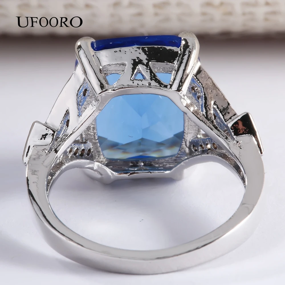 Женское кольцо с серебряным покрытием голубого цвета|silver plated rings|fashion rings for womenrings