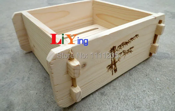 Бамбуковая Паровая Корзина 6 дюймов квадратная деревянная коробка tofu dimsum bento
