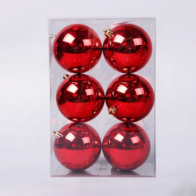 10cm Light 6pc 3-25 см Красные Рождественские елочные украшения, праздничные вечерние, свадебные украшения высокого качества, подвесные сферы - Цвет: 10cm Light 6pc