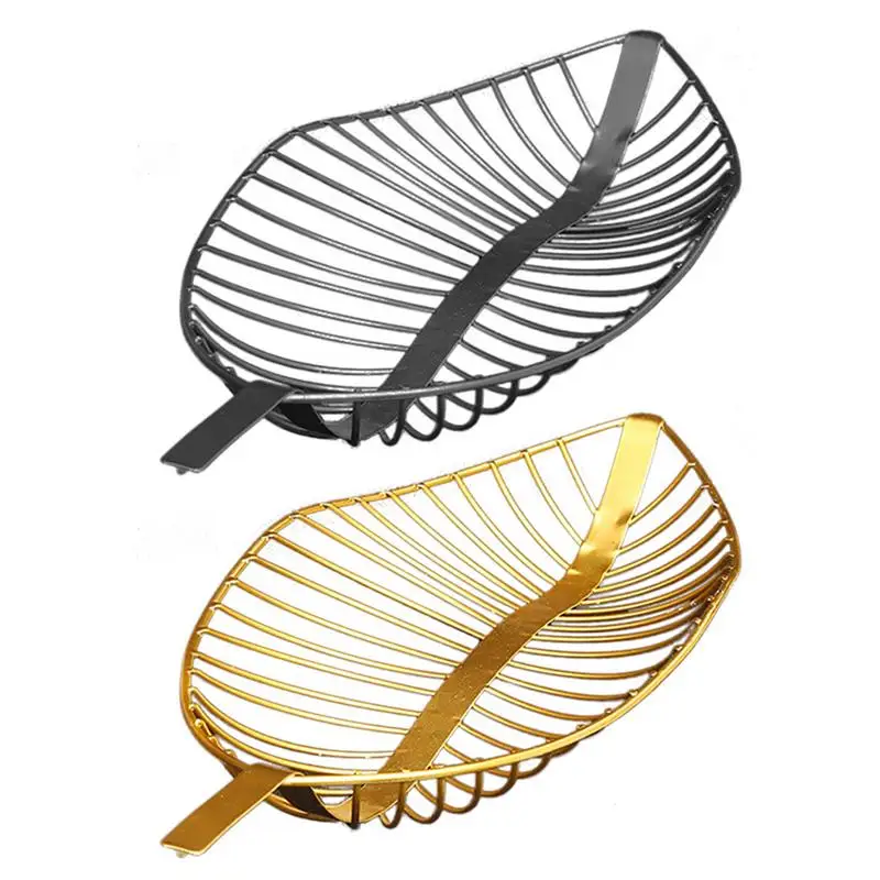 INS Железный художественный Золотой листообразный поднос для фруктов креативный