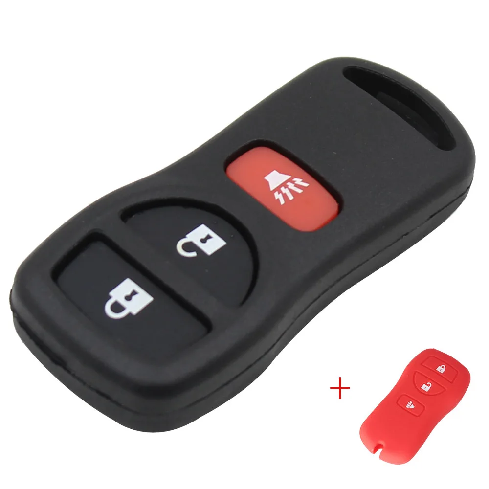 RED Dandkey 3 кнопки дистанционного ключа оболочки чехол для Nissan Infiniti Versa Tiida LIVINA X-Trail Xterra 2002-2007 Паладин+ крышка для ключа - Количество кнопок: RED