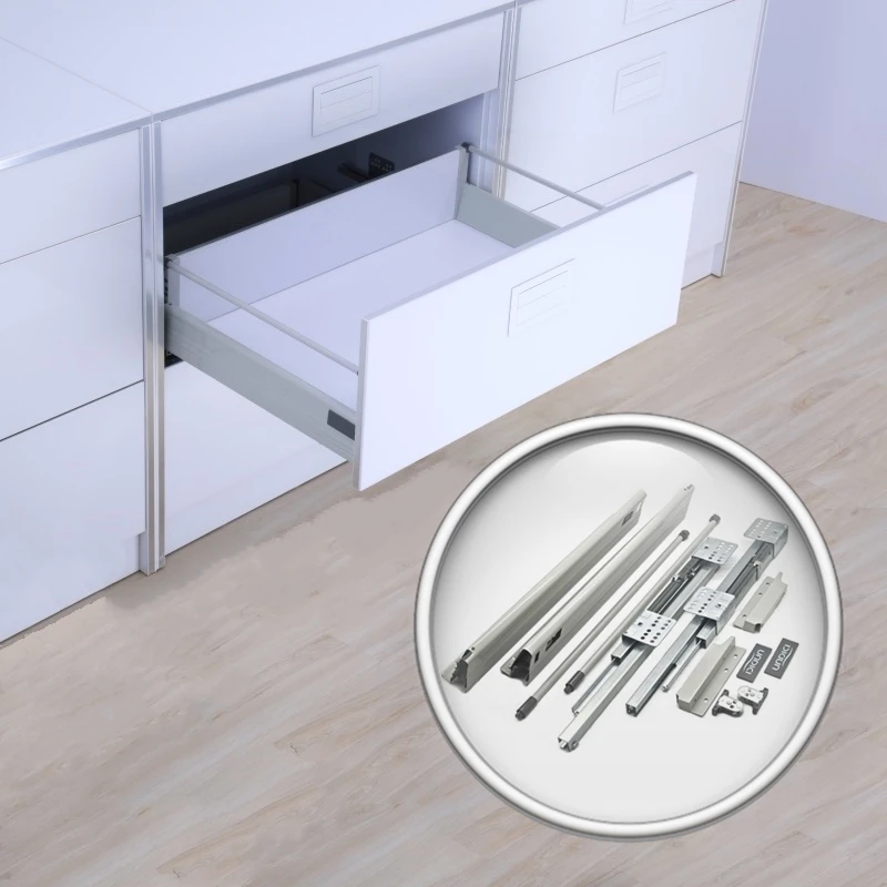 

Soft Closing Drawer Slides Depth 20 INCH Double Wall Sliding Tandem Box
