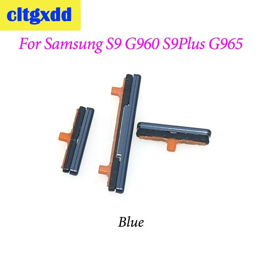 Blue cltgxdd New Side Keys Power and Volume Buttons Replacement For Samsung Galaxy S9 G960 S9 Plus G965 Phone outside button - Color: Blue