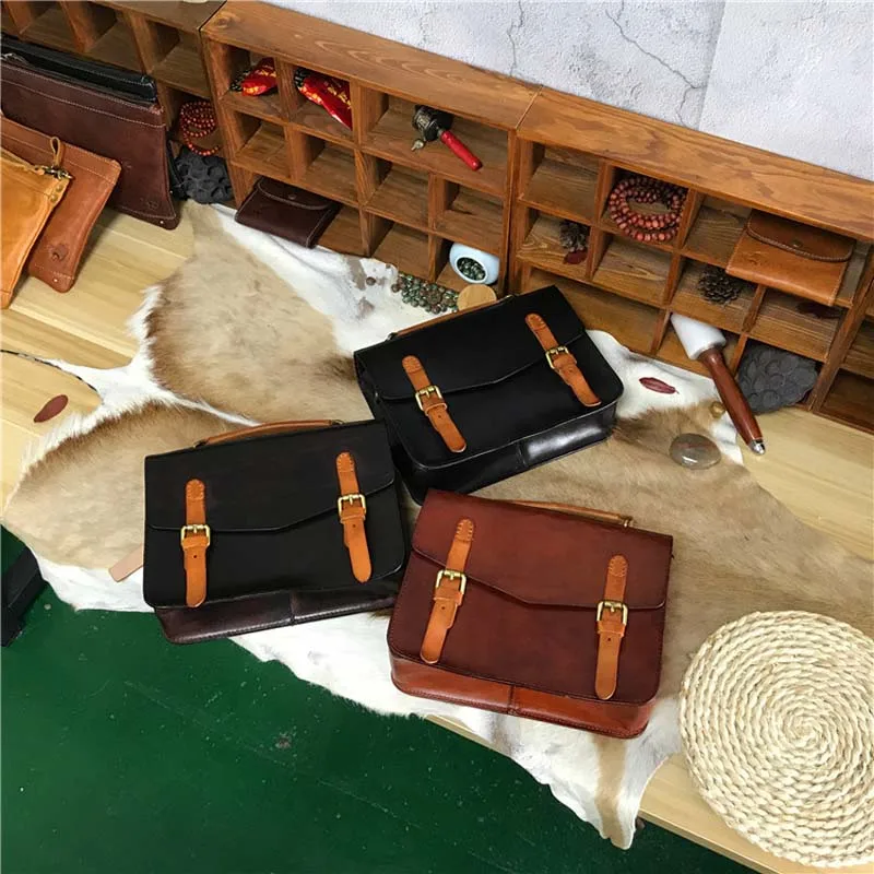 AETOO Retro vegetable tanned tree cream female handbag first layer leather bag shoulder | Багаж и сумки