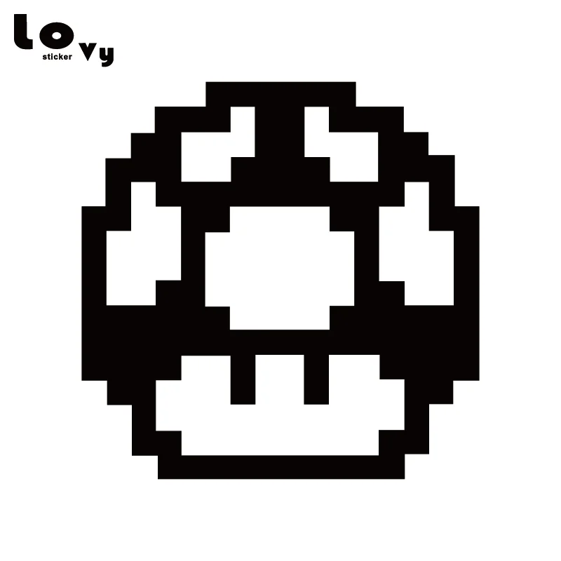 Mario 8 бит power Up гриб виниловая наклейка автомобиля мультфильм автомобиль для окно