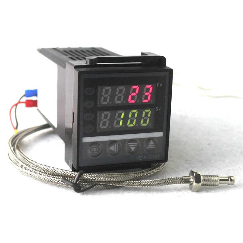 REX-C100 двойной цифровой PID регулятор температуры контроллер термопары K реле контактного датчика выход термостат