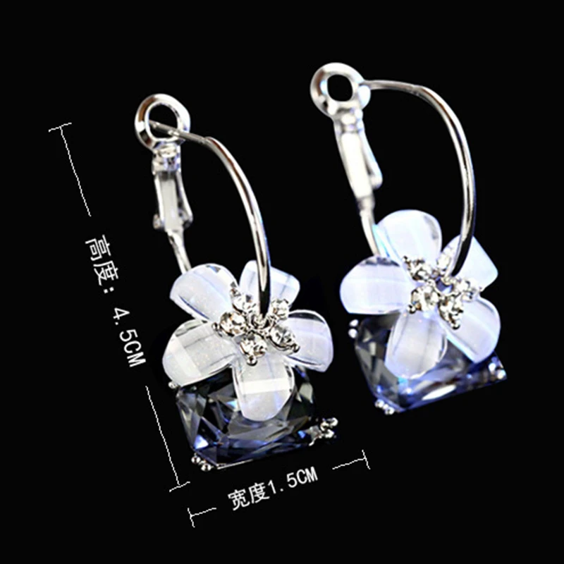 2019 Новое поступление Горячая мода цветы Bijoux Brincos Oorbellen квадратные Красочные