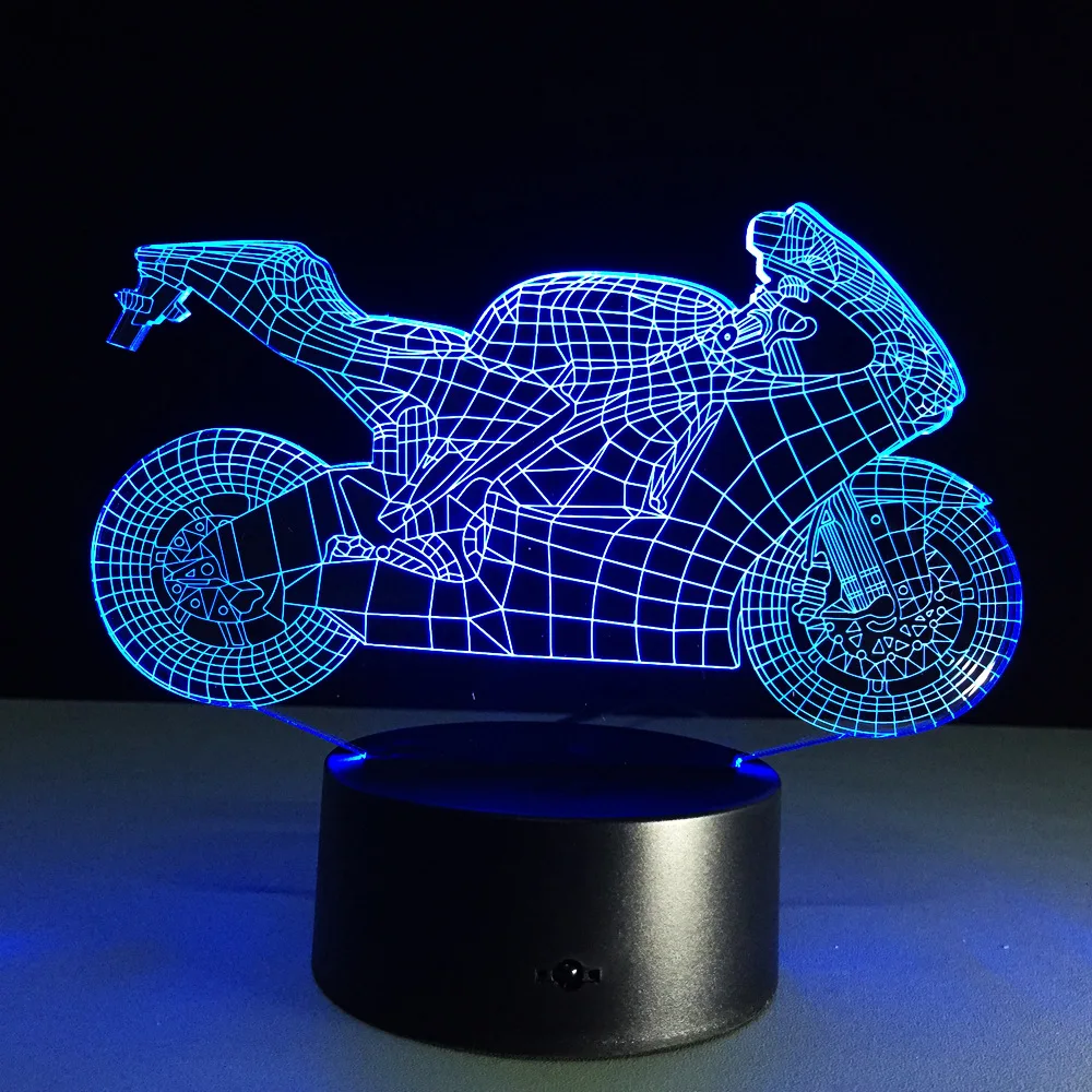 3d ночник для мотоцикла иллюзия светодиодный ночной Светильник s Touch Rgb светильник
