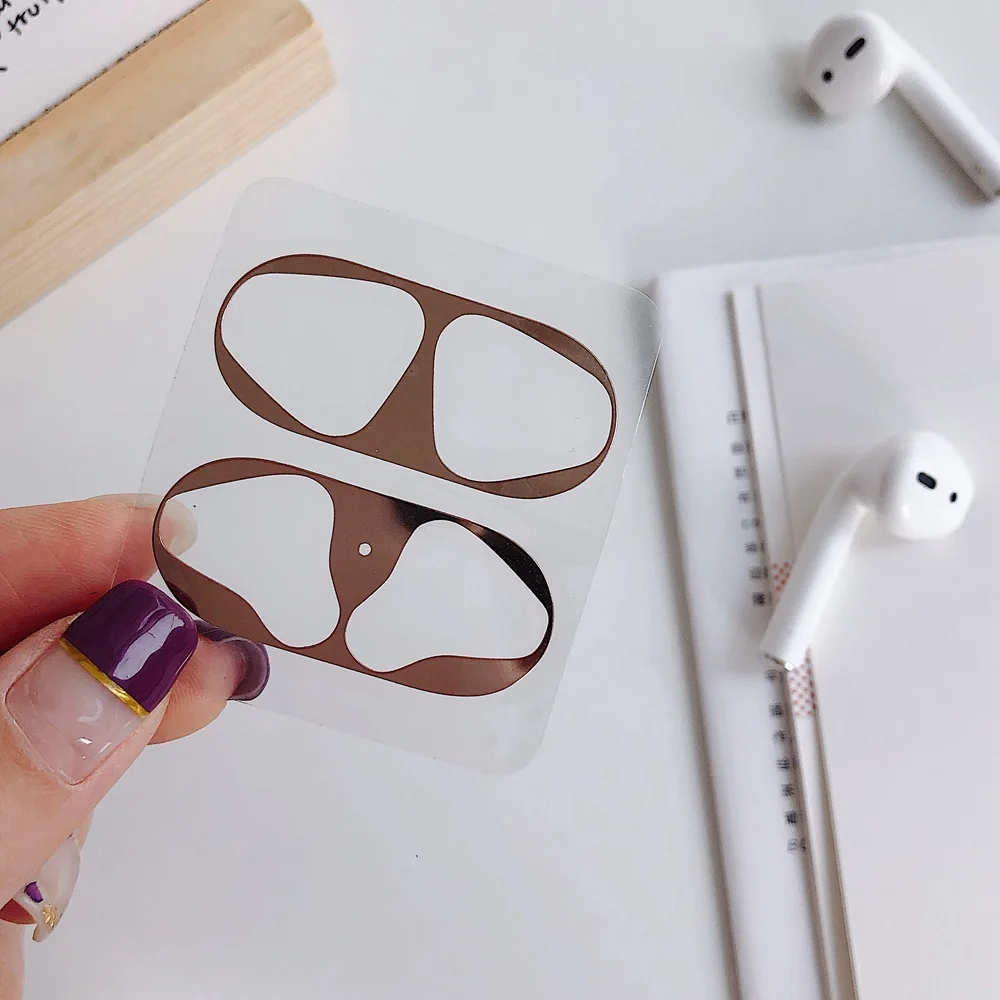 Металлический пылезащитный чехол для Apple Airpods Air Pods защитная наклейка аксессуары