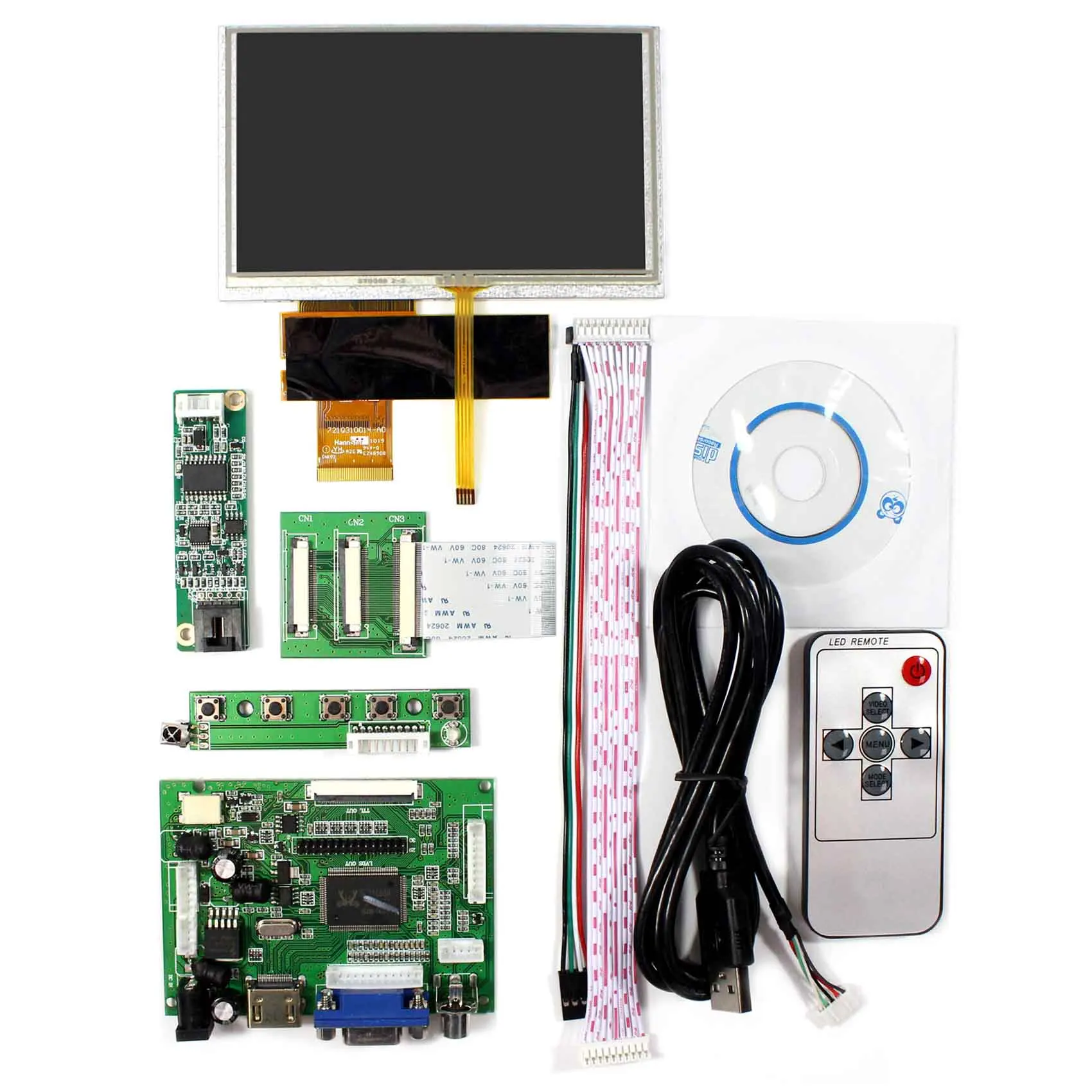 Плата контроллера HD MI + VGA 2AV LCD 5 дюймов 800X480 HSD050IDW1 с сенсорной панелью | Электроника