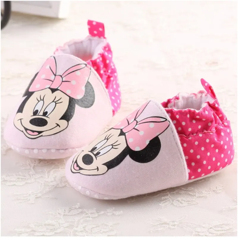 Red Minnie Прекрасные животные из мультфильмов; тапочки для малышей; брендовая домашняя обувь для новорожденных; обувь для маленьких мальчиков и девочек; обувь для малышей с мягкой подошвой - Цвет: Red Minnie