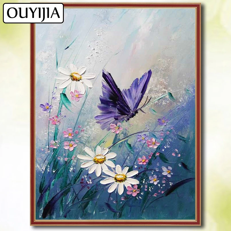 Принт с бабочками цветочный 5D DIY алмазная живопись OUYIJIA полная квадратная