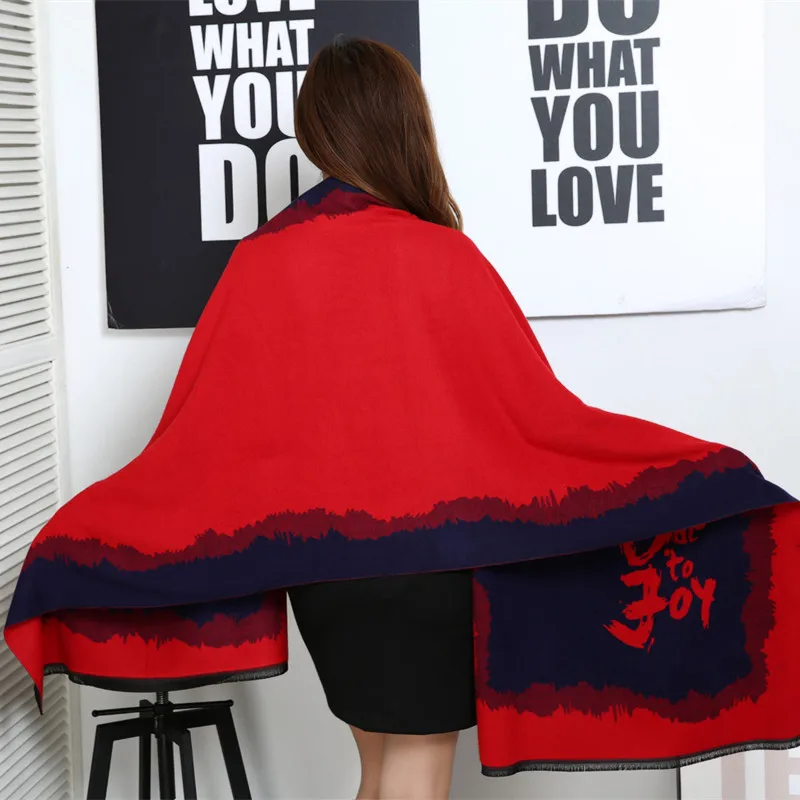 2016 Мода Зима Дамы Шарф из Кашемира Шаль Буквальное Удлиняется Двойного Номера с