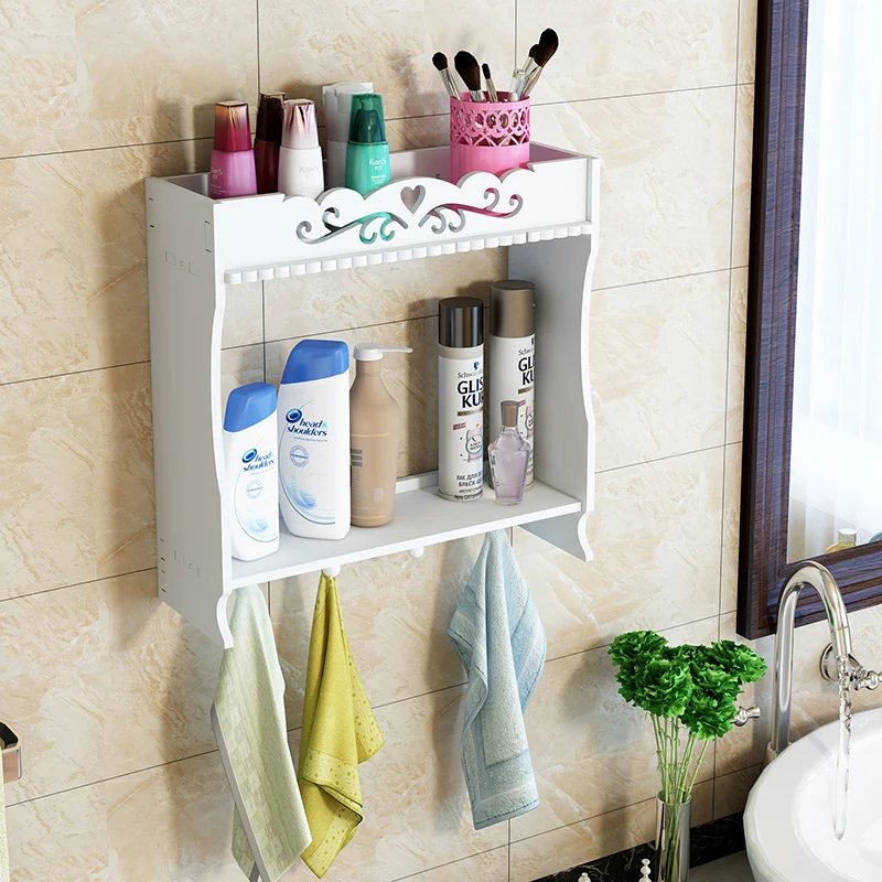 Bathroom shelf wall bathroom wall punch-free waterproof toilet suction wall washbasin storage rack LO5151146
