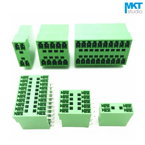 100Pcs 10P 3.81mm Pitch Double Deck Right Angle Pin Male Pluggable PCB Electrical Screw Terminal Block 2x5P | Обустройство дома