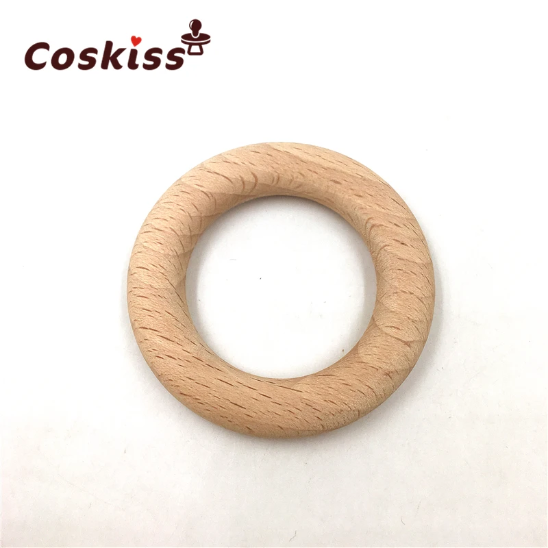 Mordedor de madera de haya para beb&eacute;, anillo redondo de madera de 25mm, pulsera artesanal, regalo, accesorio de dentici&oacute;n, brazaletes de lactancia-0