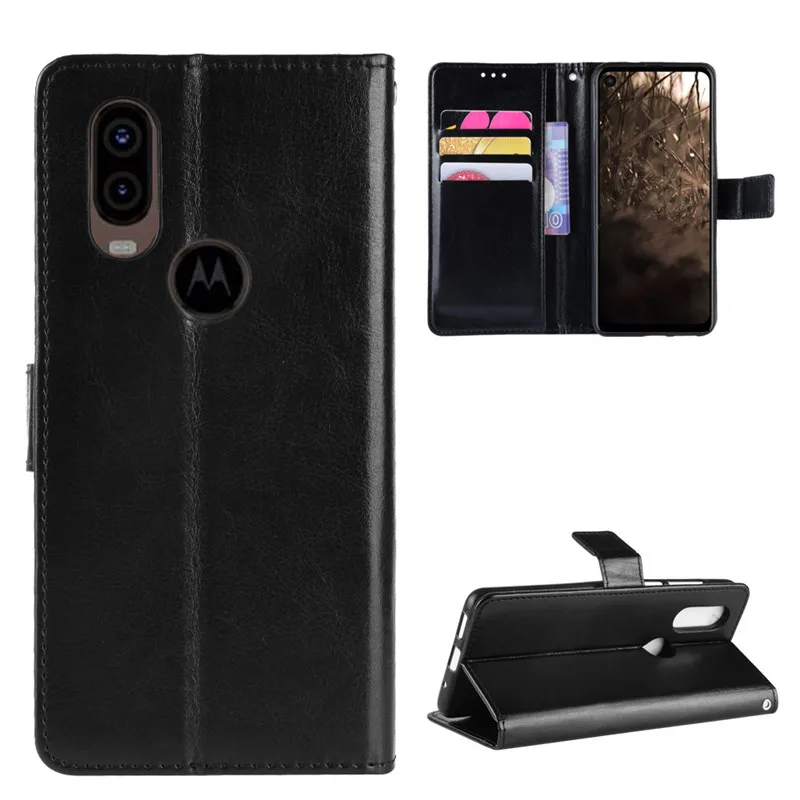 For Moto One Vision Case Motorola Wallet PU Leather Phone OneVision XT1970 Flip Cover | Мобильные телефоны и аксессуары
