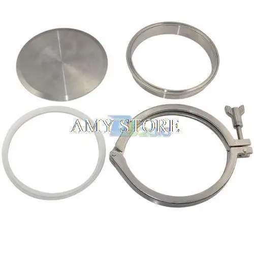 159 мм 6 &quotТорцевая крышка + 6&quot сварной ободок &quotTri clamp PTFE прокладка санитарная SUS