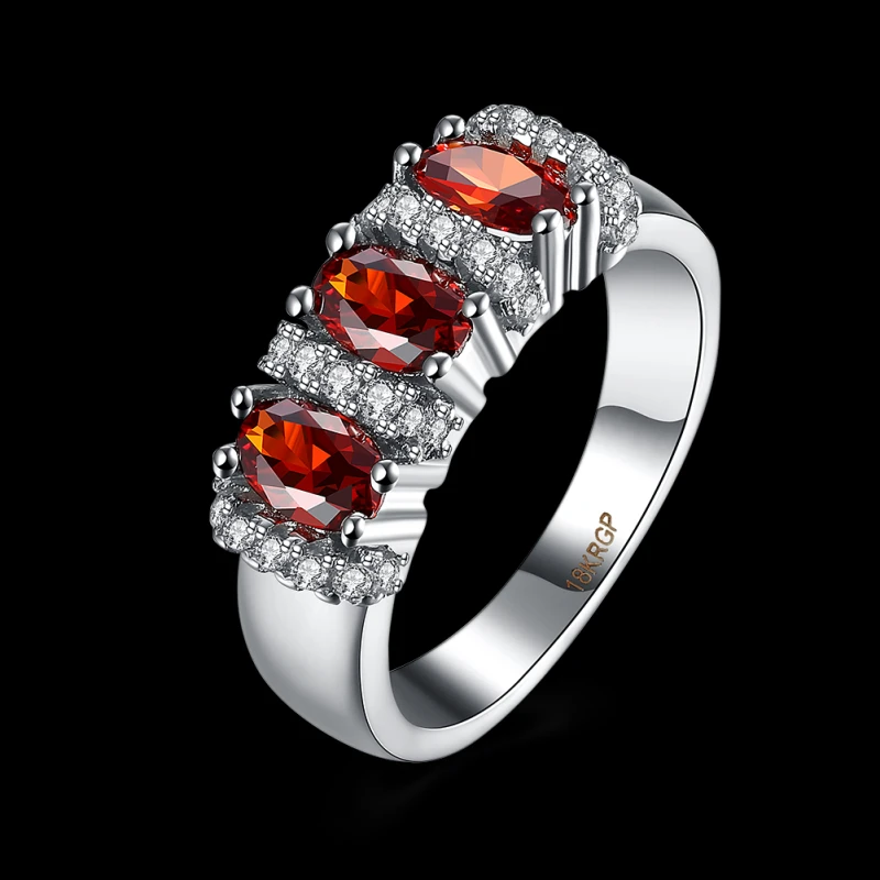 

Garilina Delicate Party Jewelry Garnet Silver Color Ring for women Wholesaler AR2225