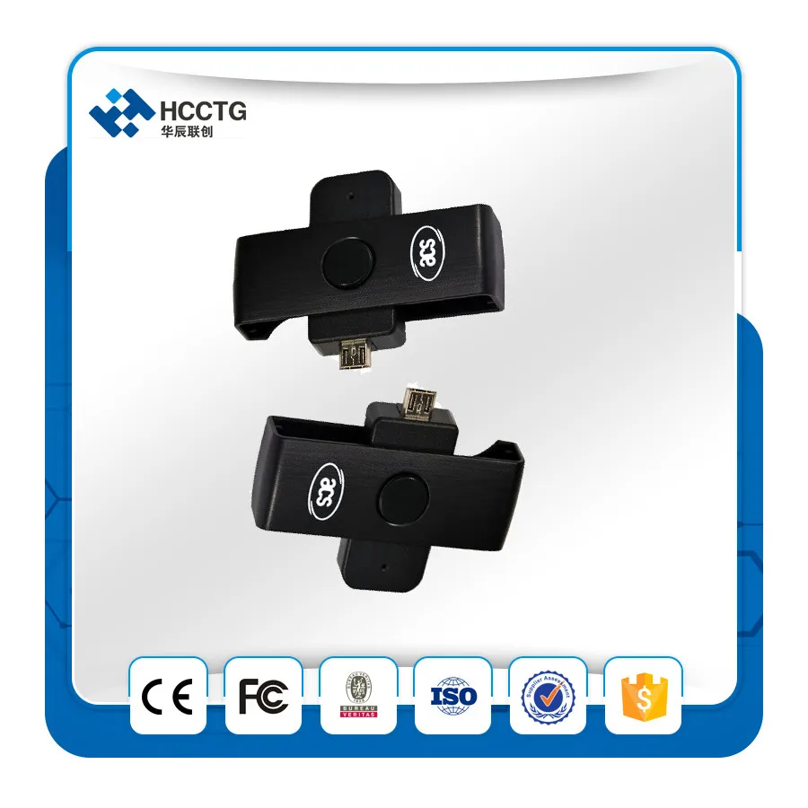 Черный Acs смарт-Картридер для чиповых карт мини-ACR38U-ND с интерфейсом Micro USB |