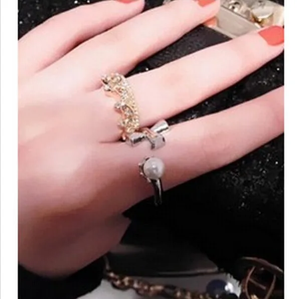 Мини заказ $1) популярное Открытое кольцо с жемчужным перекрестным жемчугом Mash Queen