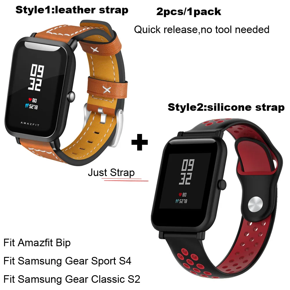 20 мм браслет ремешок для Xiaomi Huami Amazfit Bip GTS GTR 42 мм ремешок для часов Amazfit Pace Stratos 2 GTR 47 мм кожаный ремешок для часов