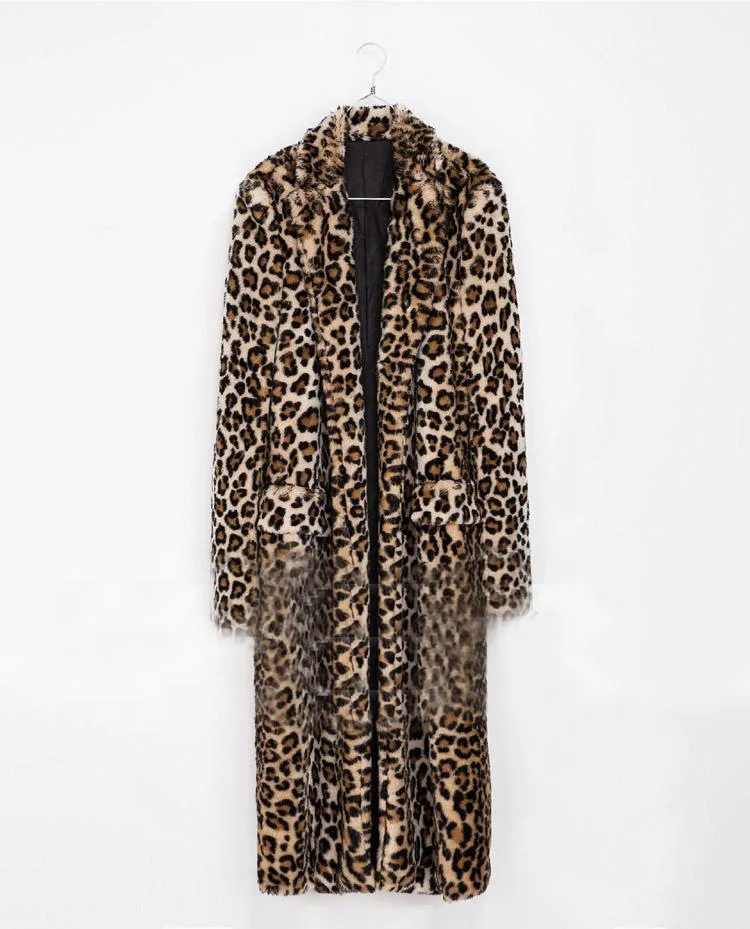 Для женщин зимние теплые Роскошные Имитация Искусственный Мех леопардовым