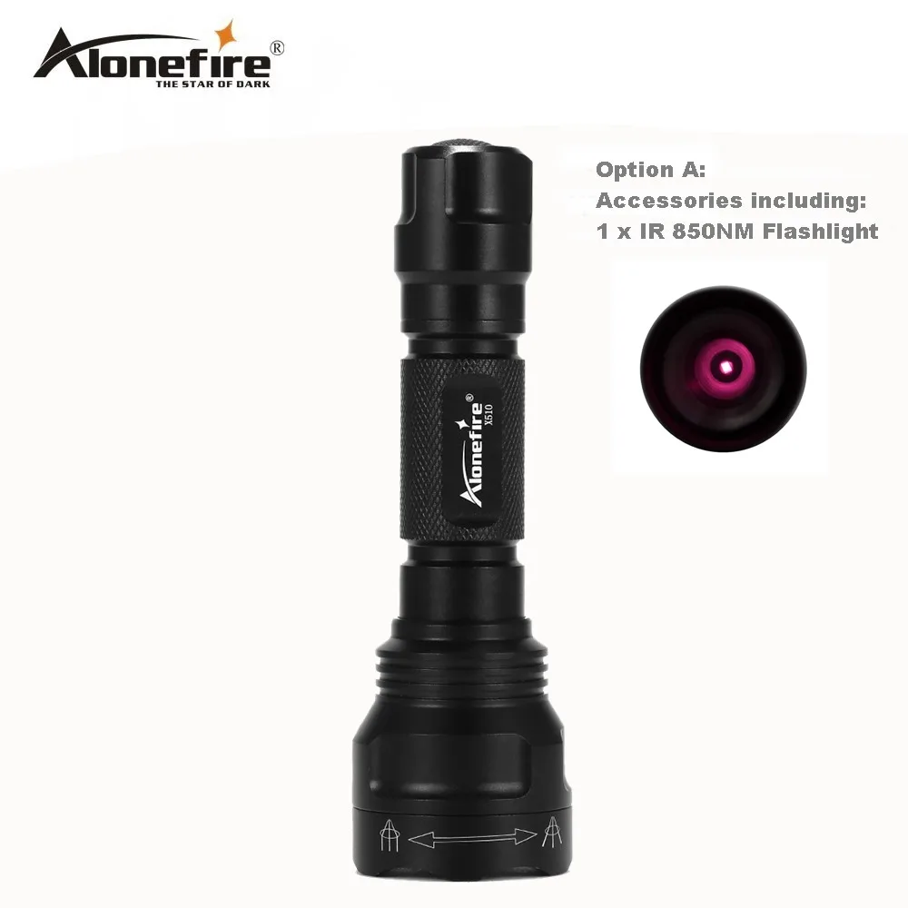 Option A AloneFire X510 5 Вт Инфракрасный красный ИК 850 нм масштабируемый 1-режим ИК-фонарик 850 нм 1 режим ночного видения Инфракрасный фонарик - Испускаемый цвет: Option A
