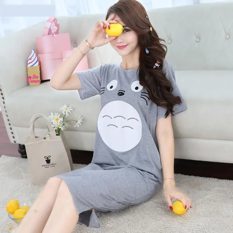 Женские ночные рубашки женская ночная рубашка весна 2017 Новинка лета 100% хлопок