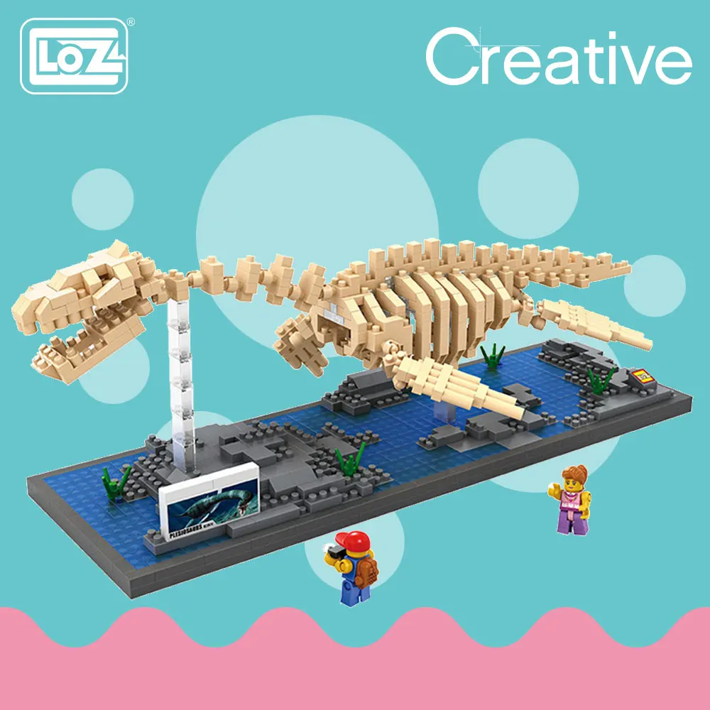 LOZ Алмазные блоки плиссиозавр скелет динозавра игрушки &quotfossiosourus&quot Jurassic древнее