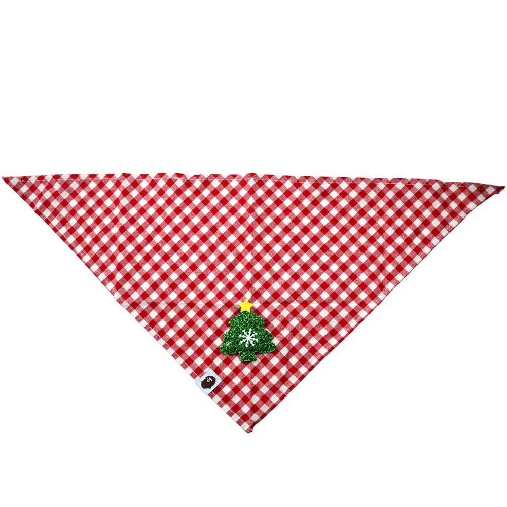 

10PCS Christmas Pet Dog Plaid Bandanas Santa Claus Snowman Xmas Tree Dog Scarf Dog Accessories Bow Ties Pet Supplies