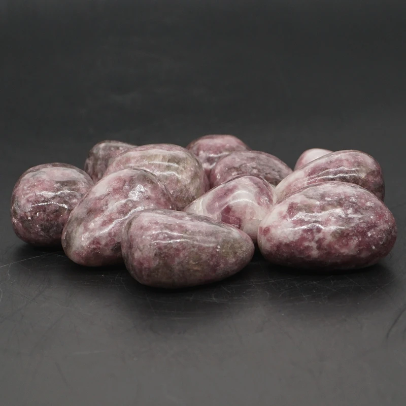 Натуральный сиреневый Lepidolitestone упали полированные поставки для кристаллов Wicca