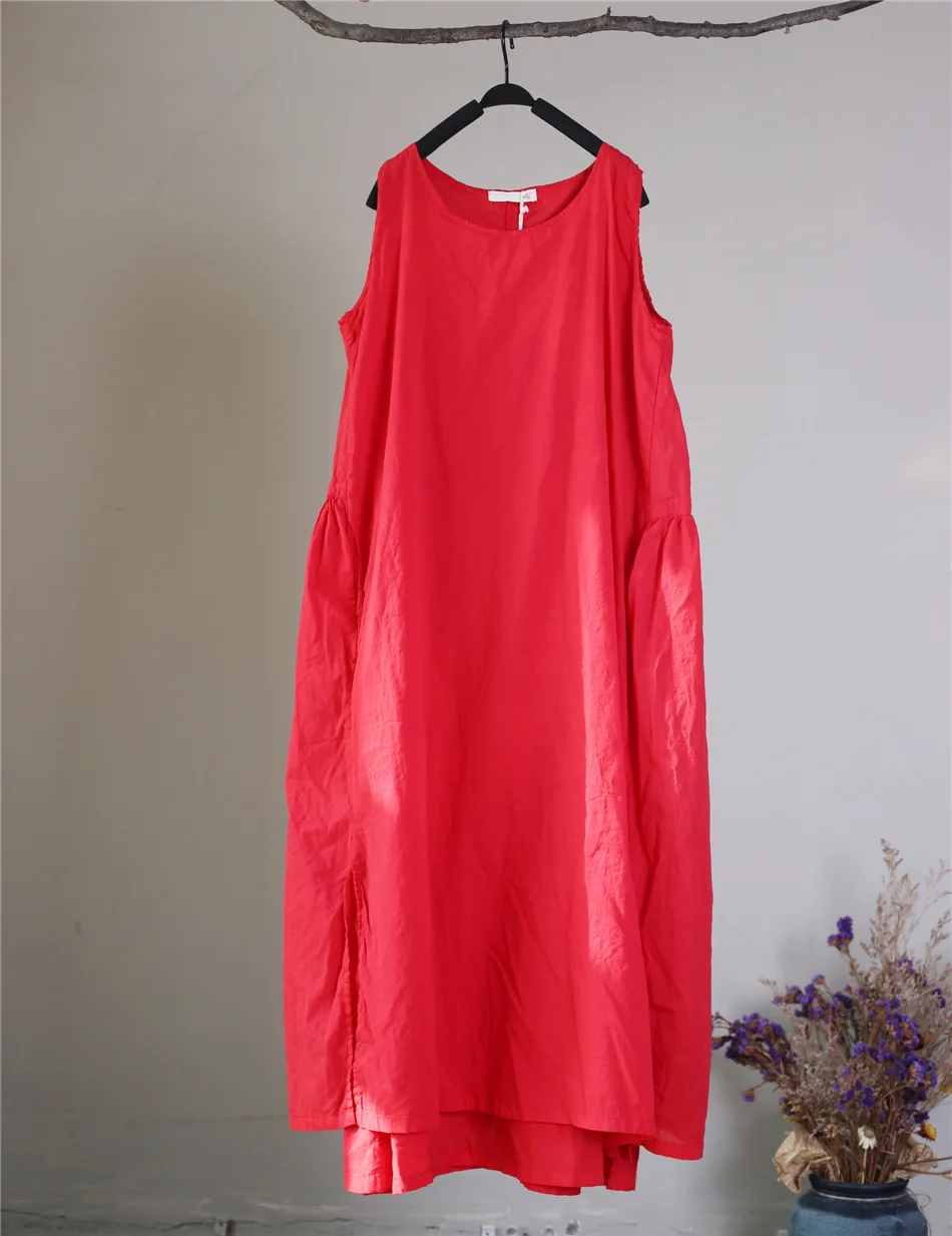2018 Summer Cotton Women Solid Color Tank Dress Ladies Sundress Loose Sleeveless Female Bottoming | Женская одежда