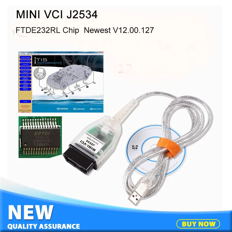 Новый V12.10.127 мини VCI J2534 Интерфейс USB кабель для Toyota ТИС Techstream Авто Инструменты