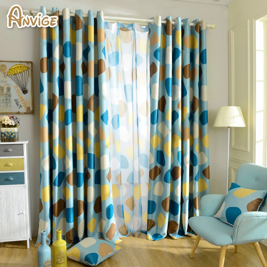 Экологичные 2 цвета плотные Шторы ребенок мультфильм окна маленьких настроить