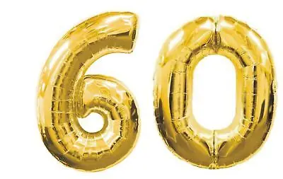 60 день рождения украшение гигантский 40 дюймов Золотой номер фольги шары Nos 6 &amp 0- |